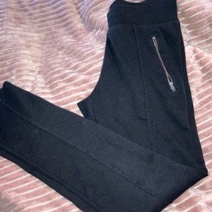 Black Zipper Leggings